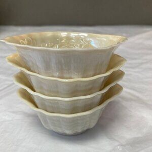 Belleek Pottery Bowl Mini Salt Cellar Lustre Limpet X 4